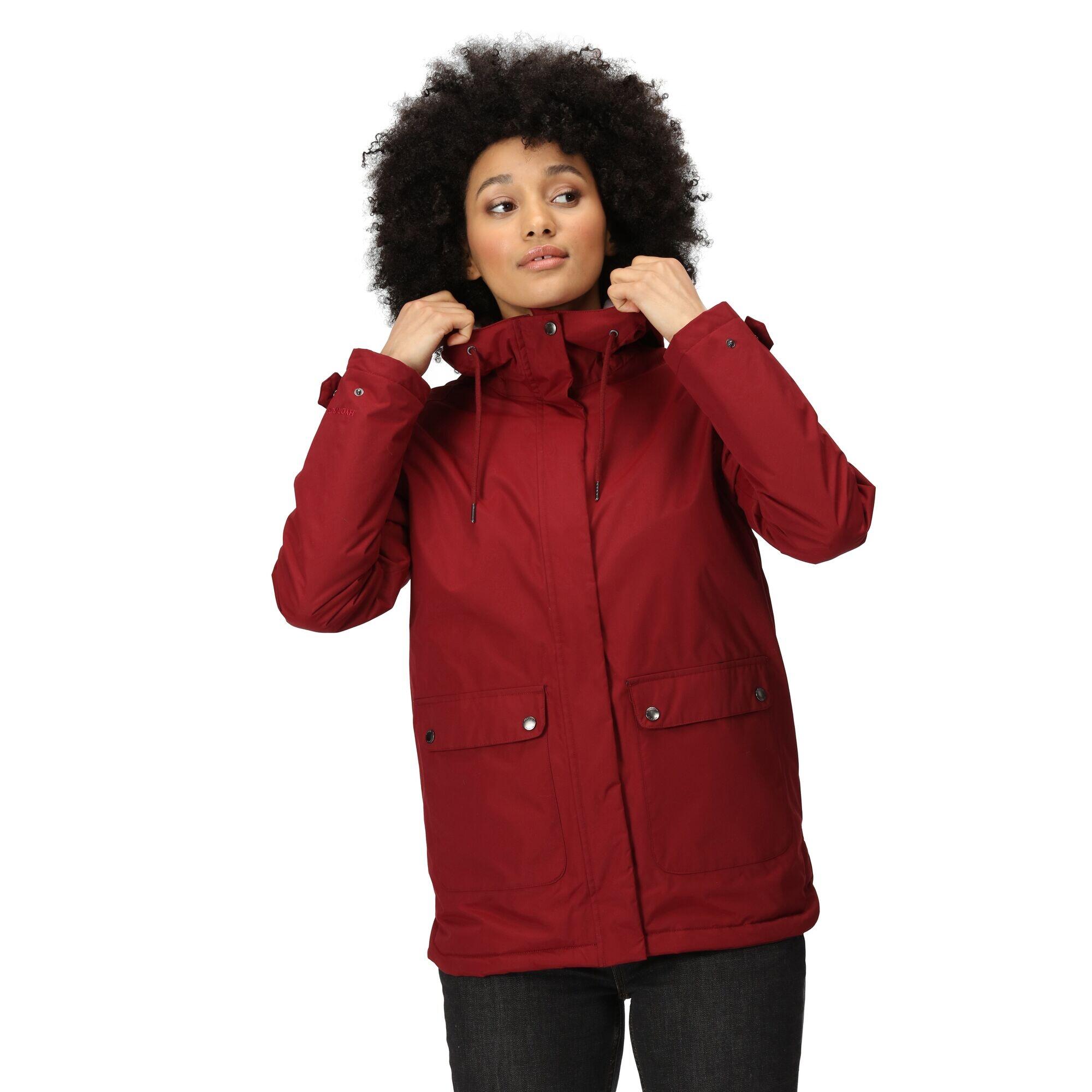 Womens/Ladies Broadia Waterproof Jacket (Cabernet) 3/5