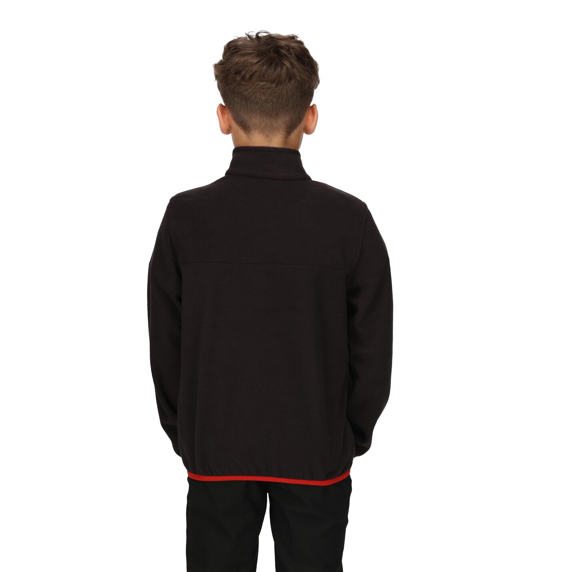 Childrens/Kids Microfleece Half Zip Fleece Top (Black) 2/3