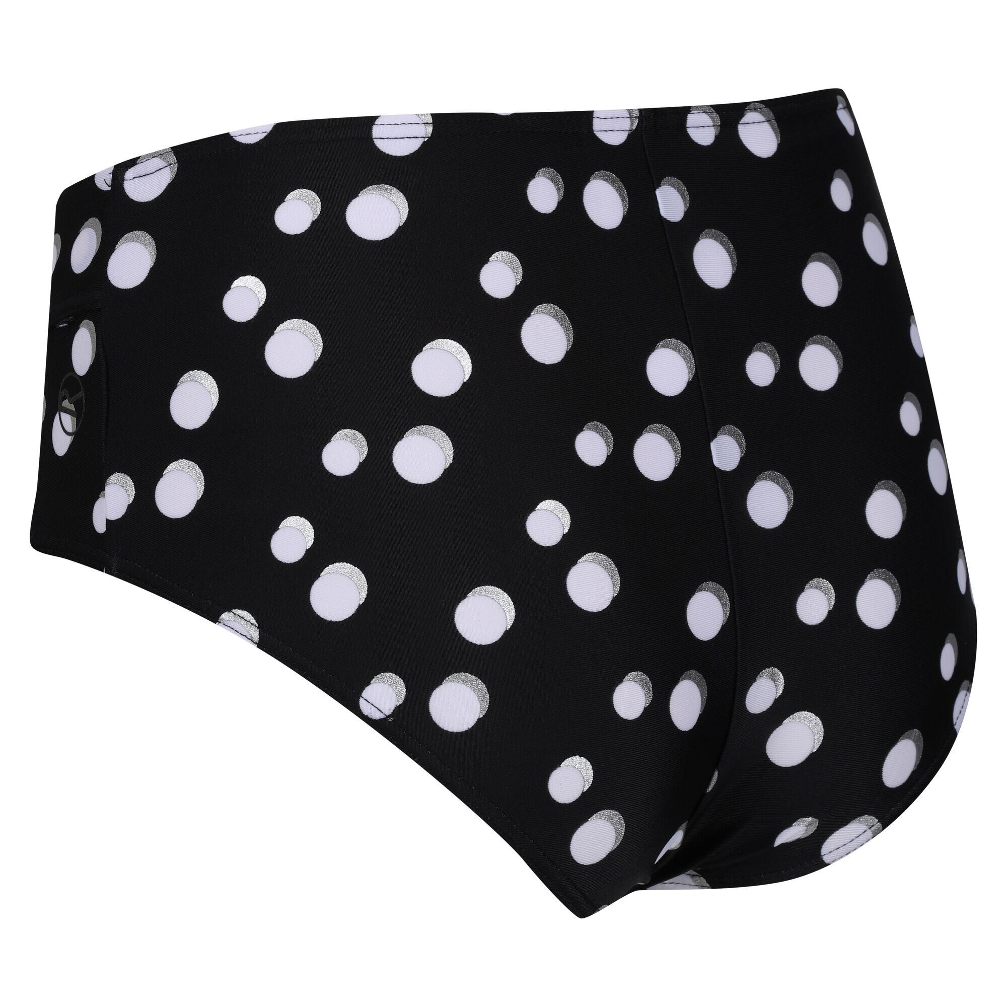 Womens/Ladies Paloma Polka Dot Bikini Bottoms (Black/White) 3/5