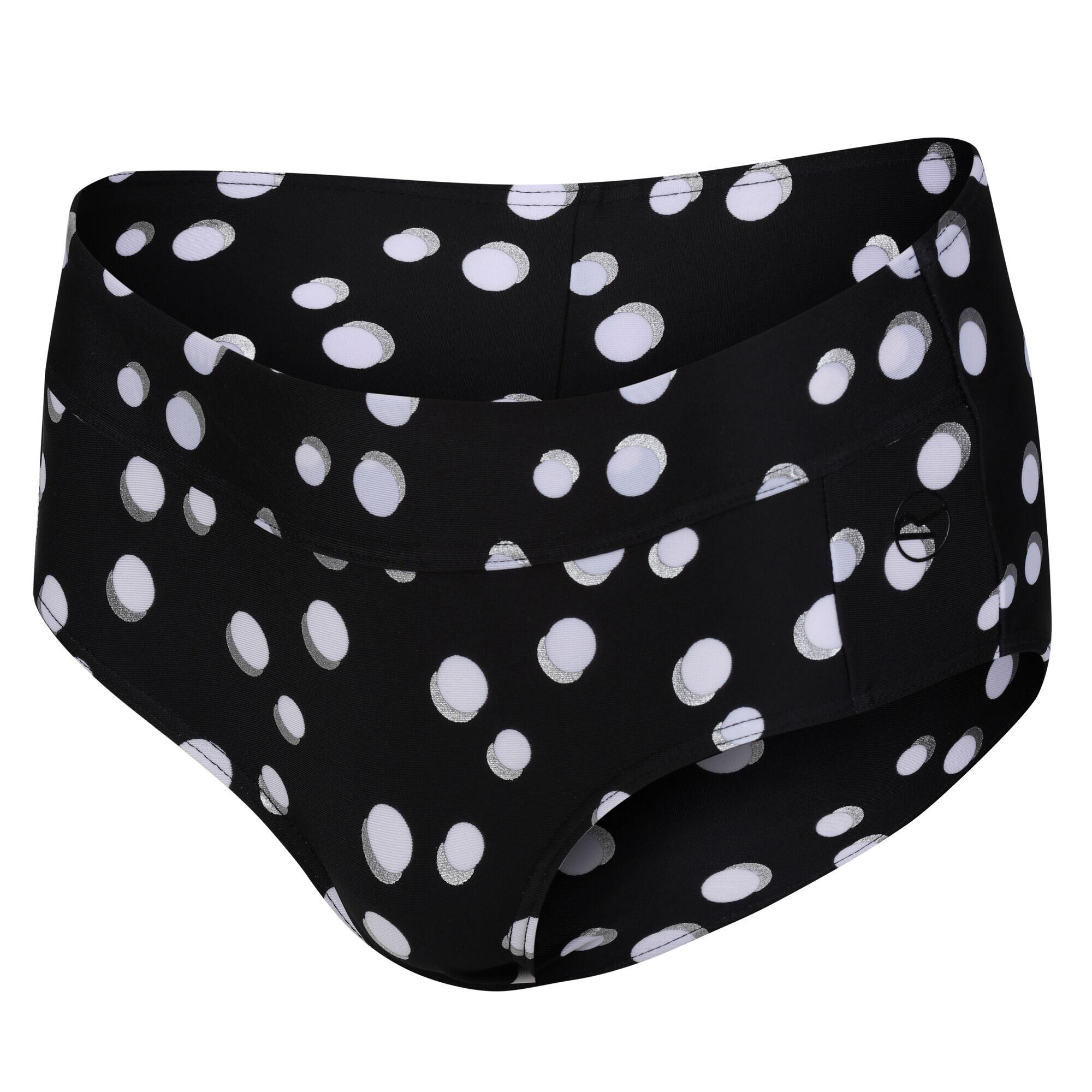 Womens/Ladies Paloma Polka Dot Bikini Bottoms (Black/White) 4/5