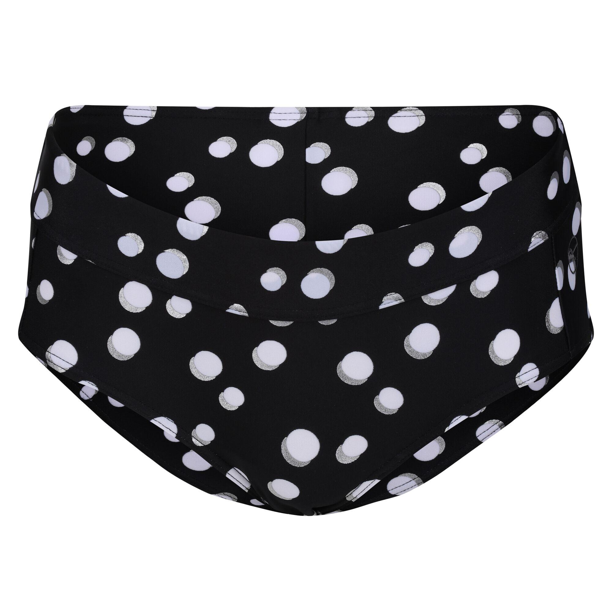Womens/Ladies Paloma Polka Dot Bikini Bottoms (Black/White) 1/5