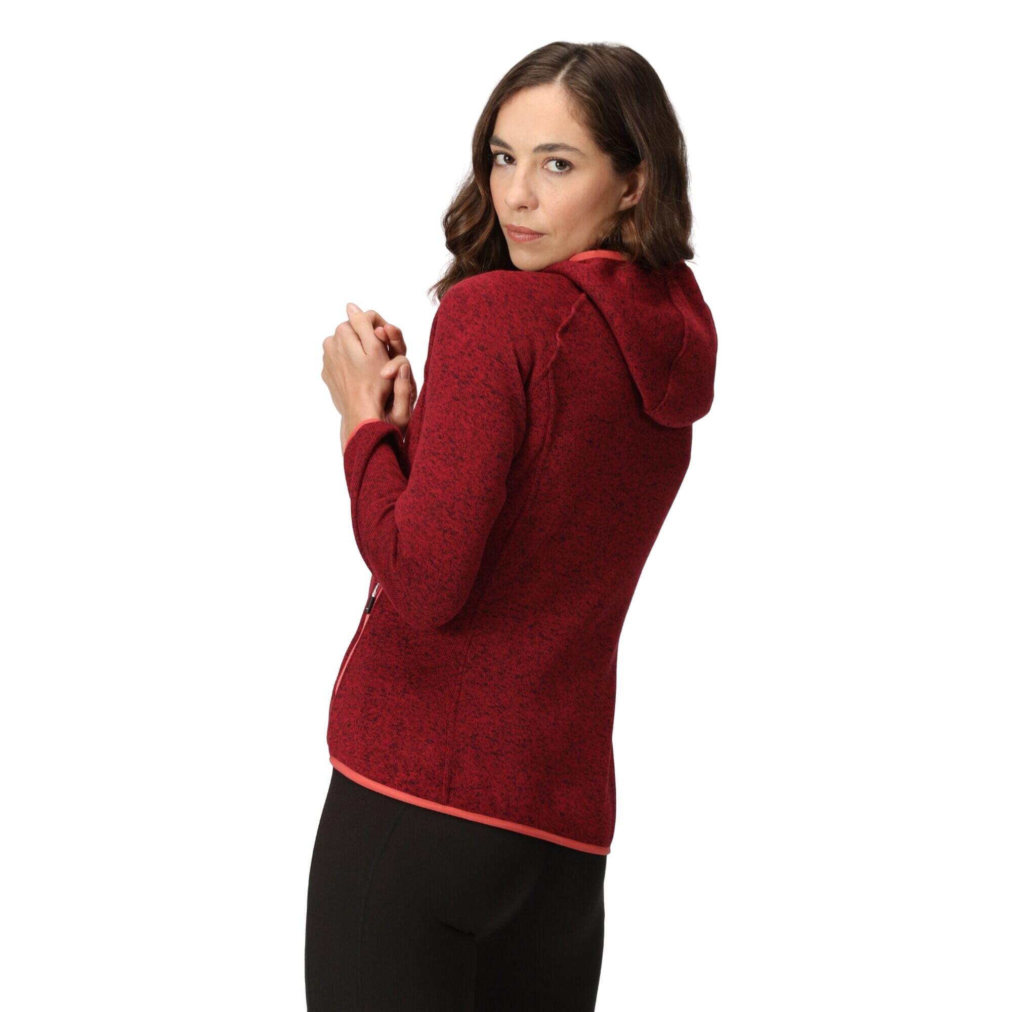 Womens/Ladies Newhill Marl Hooded Fleece Jacket (Rumba Red) 4/5