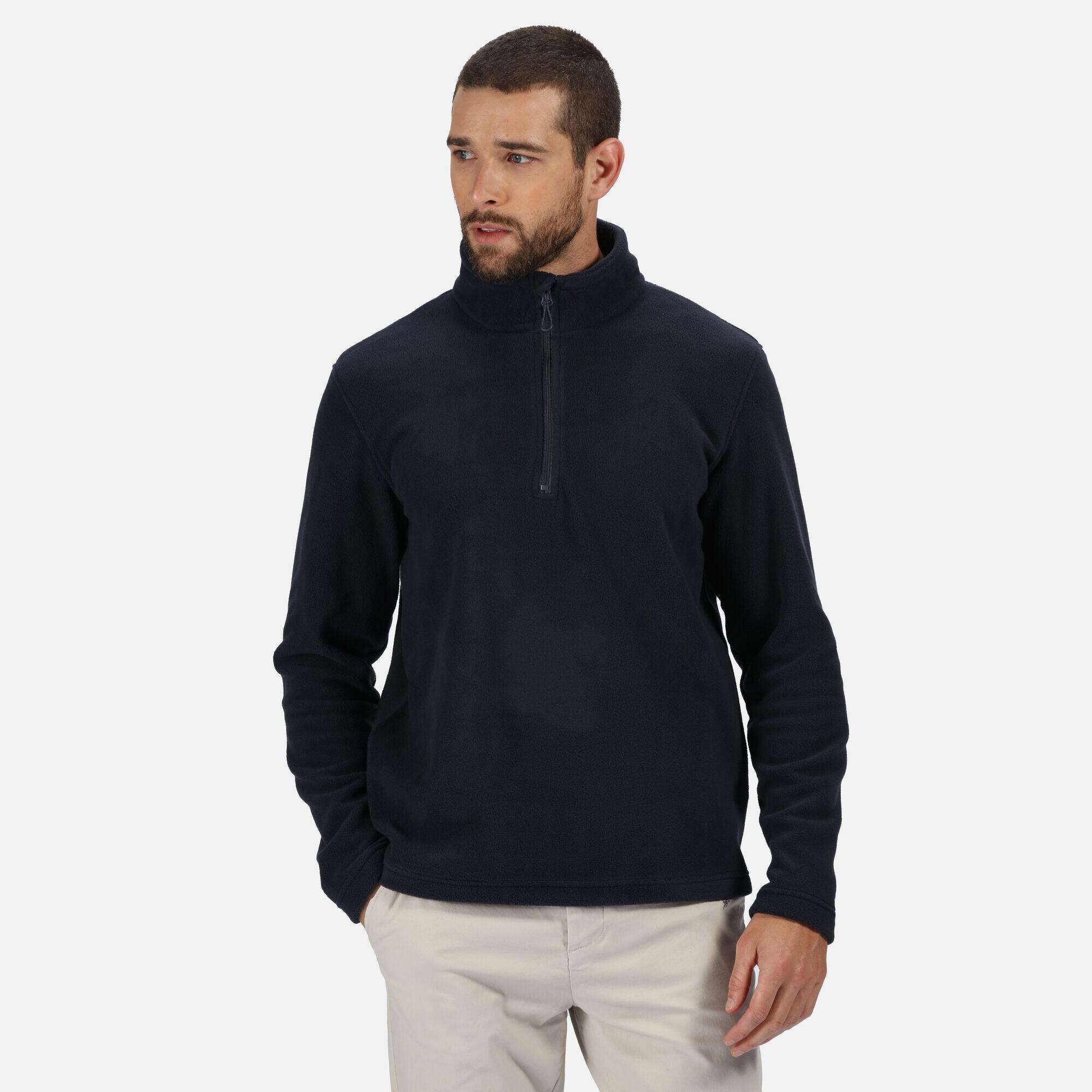 Mens Honestly Made Recycled Half Zip Fleece (Navy) 3/5