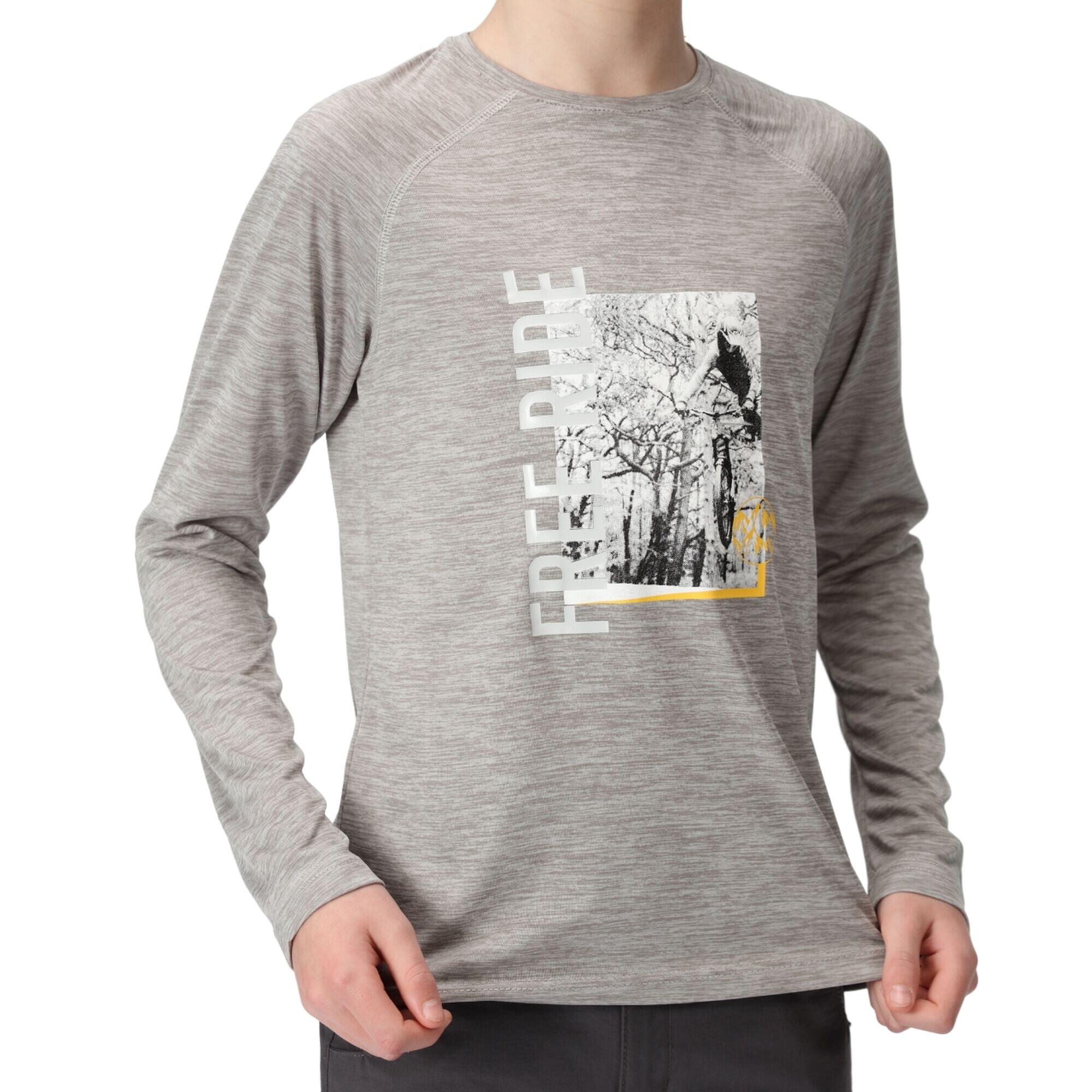 Tshirt Manches Longues Motif/style Cyclisme BURNLEE Enfant (Gris Argenté) 3/5