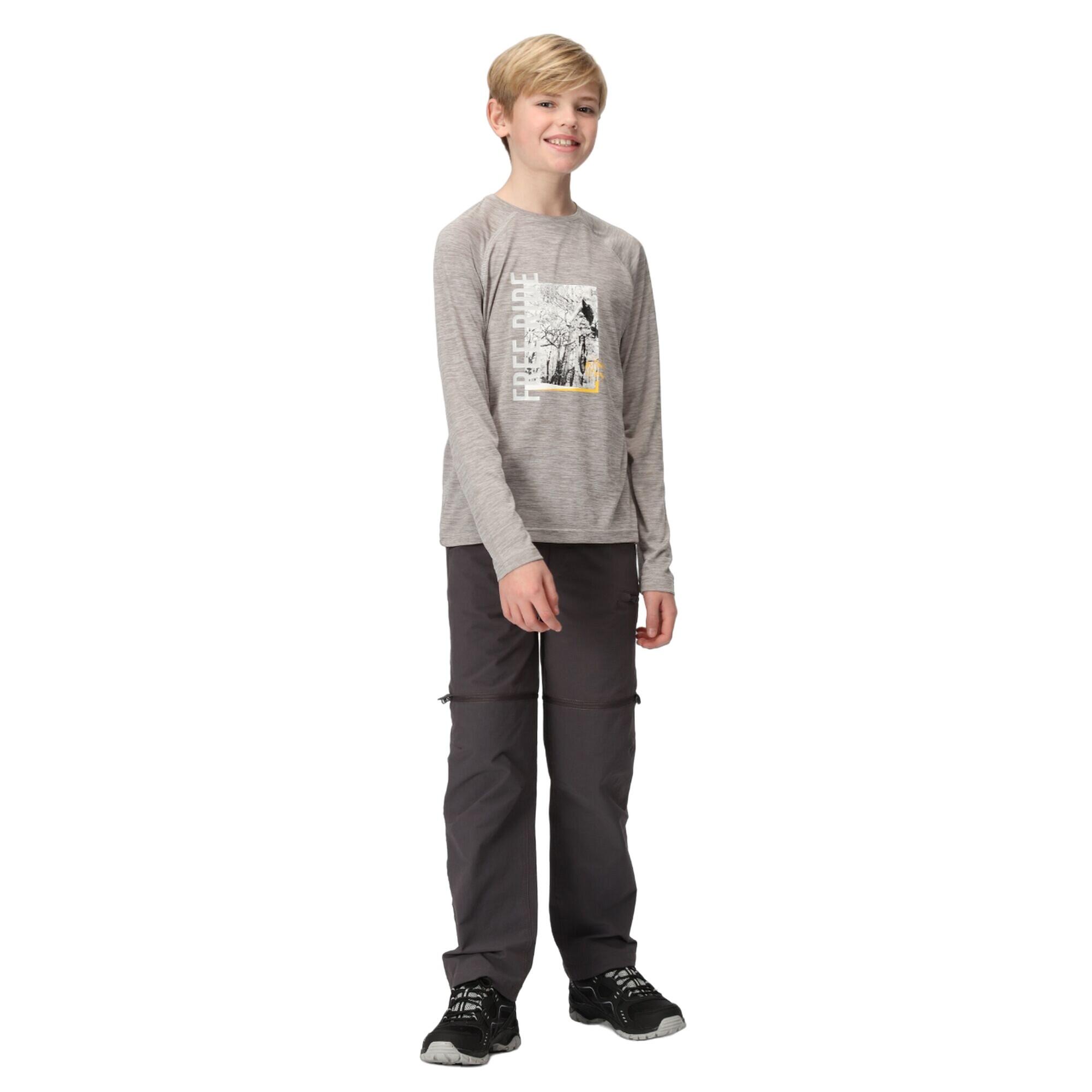 Tshirt Manches Longues Motif/style Cyclisme BURNLEE Enfant (Gris Argenté) 4/5