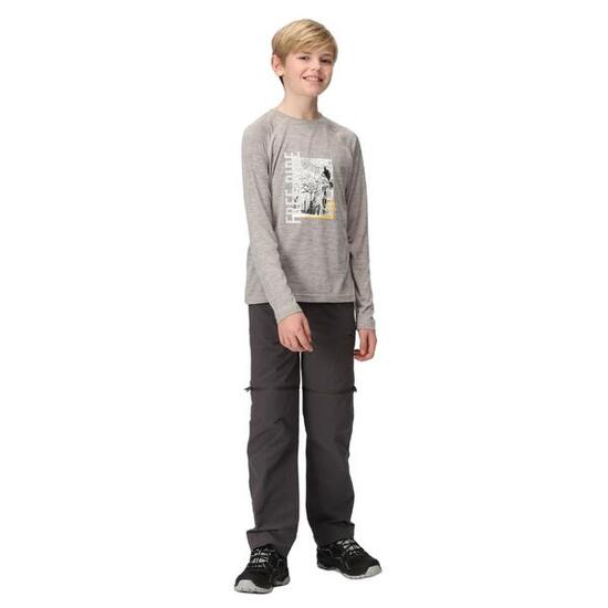 Tshirt Manches Longues Motif/style Cyclisme BURNLEE Enfant (Gris Argenté)
