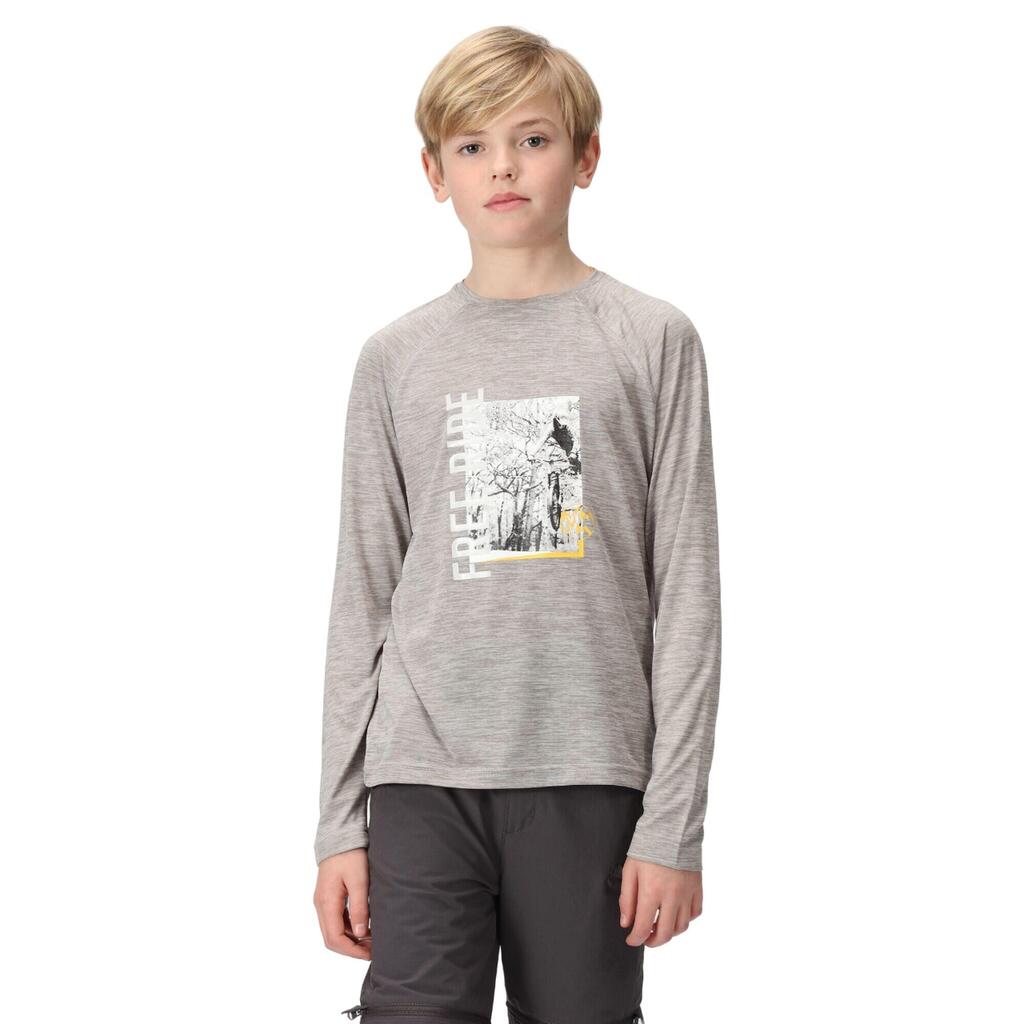 Childrens/Kids Burnlee Cycling Marl LongSleeved TShirt (Silver Grey)