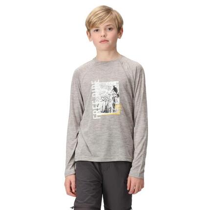 Tshirt Manches Longues Motif/style Cyclisme BURNLEE Enfant (Gris Argenté)