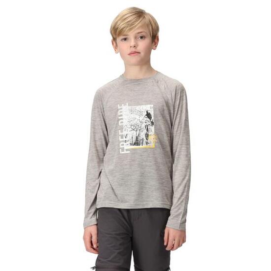 Tshirt Manches Longues Motif/style Cyclisme BURNLEE Enfant (Gris Argenté)