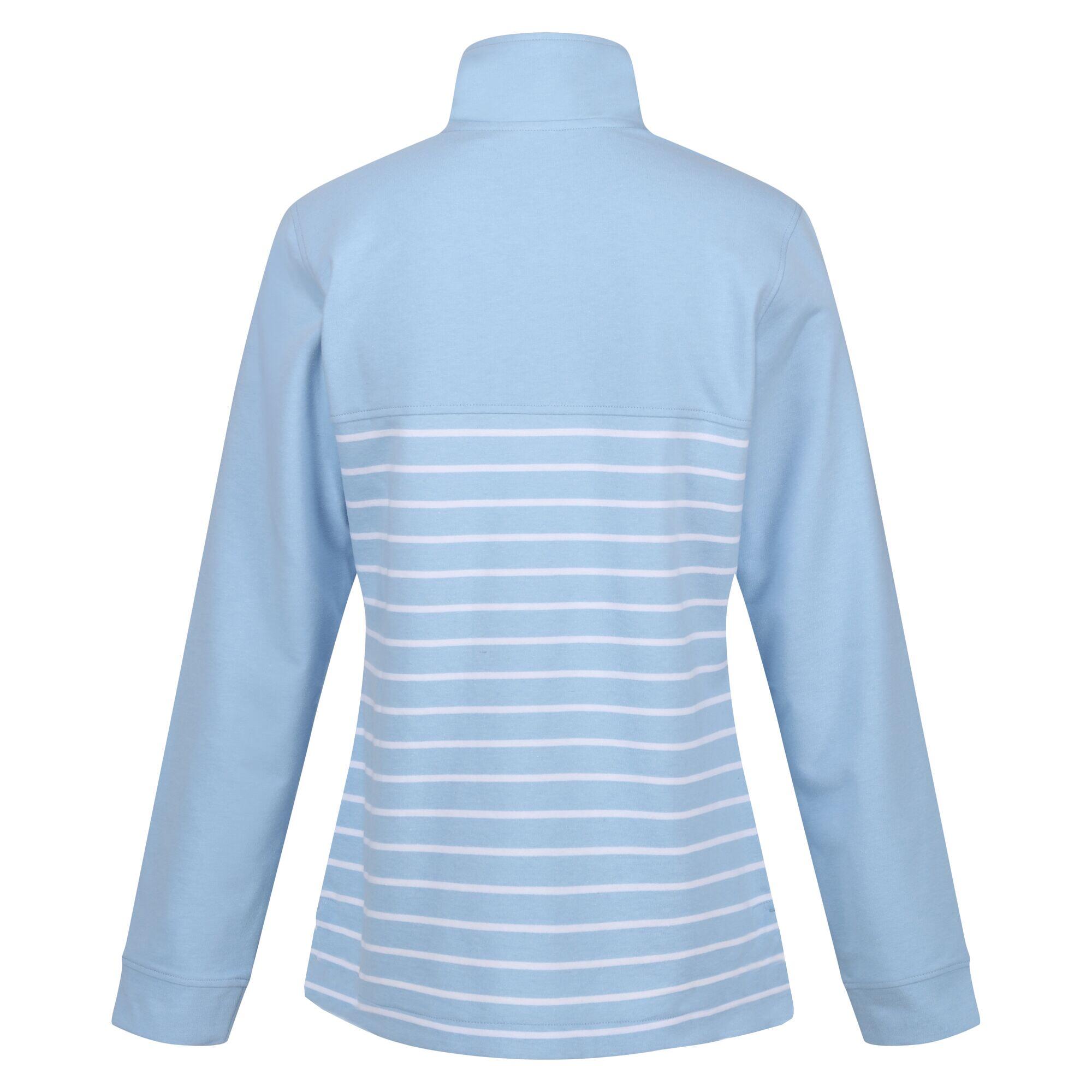 Womens/Ladies Bayla Striped Button Neck Sweatshirt (Powder Blue/White) 2/5