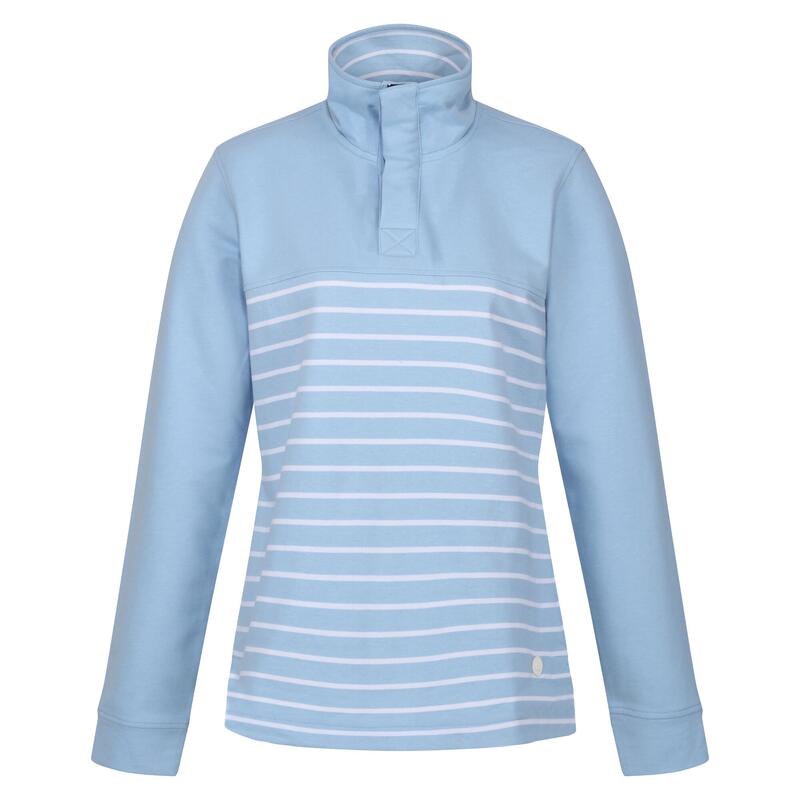 Jersey Bayla de Rayas para Mujer Azul Polvo, Blanco