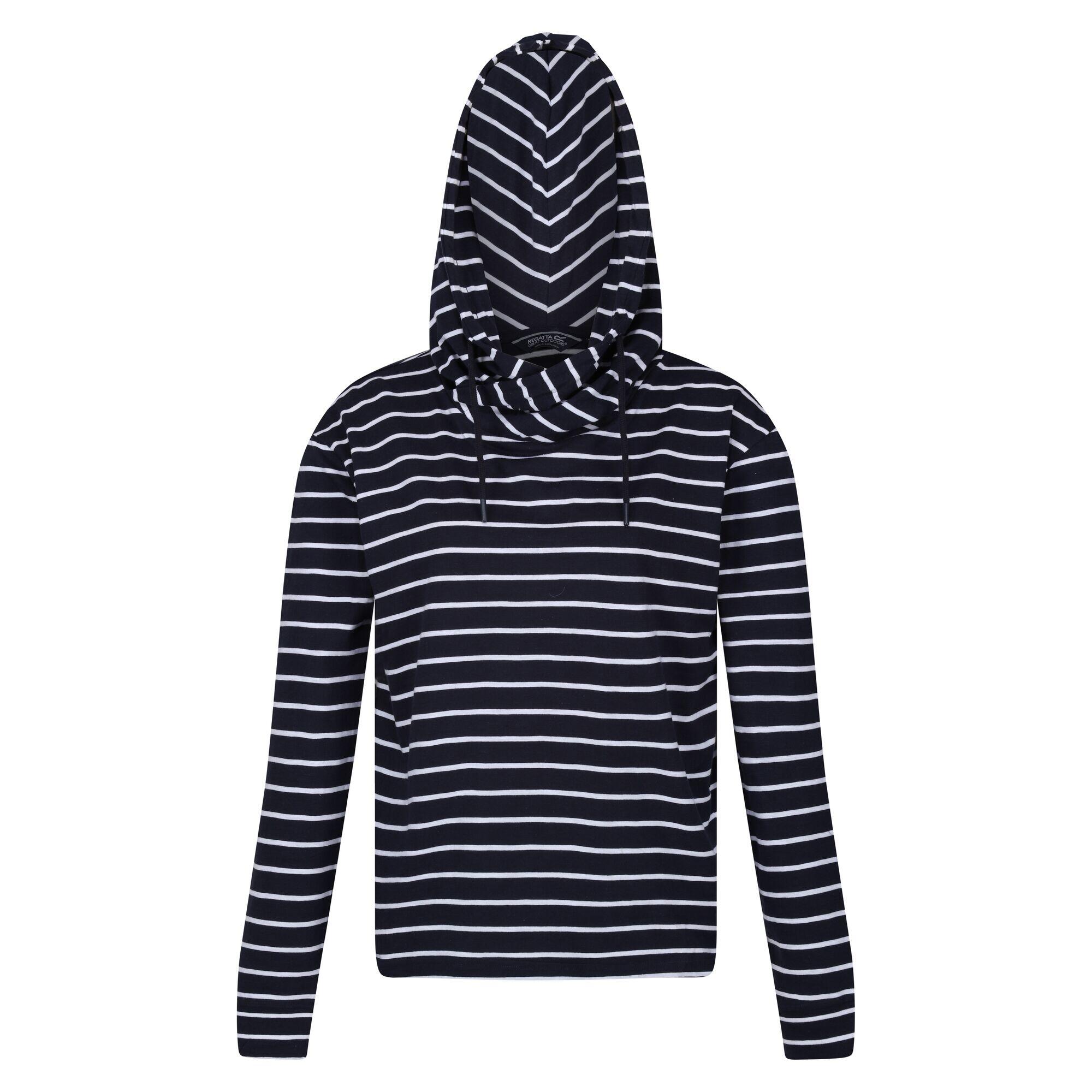 Black and white striped hoodie women's sale