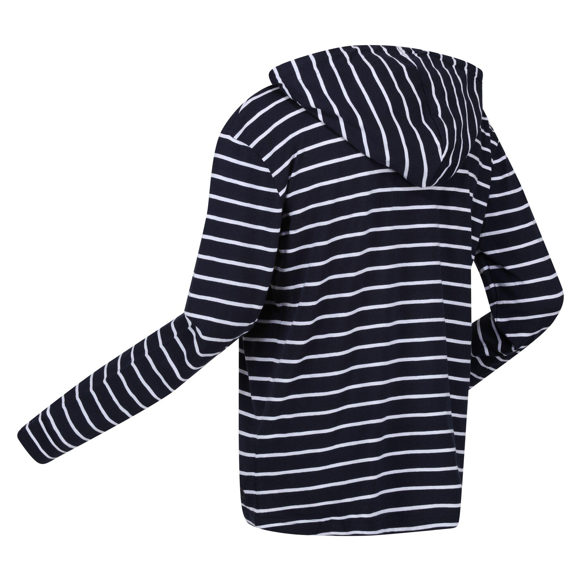 Womens/Ladies Monsal Stripe Lightweight Hoodie (Navy/White) 4/5