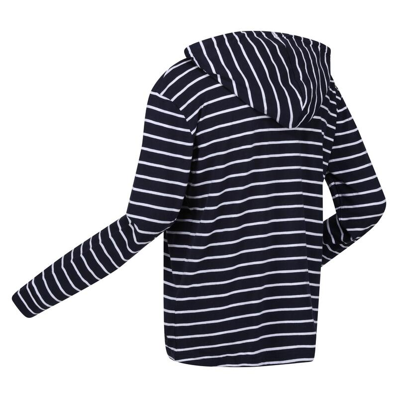 Dames Monsal Stripe Lichtgewicht Hoodie (Marine / Wit)