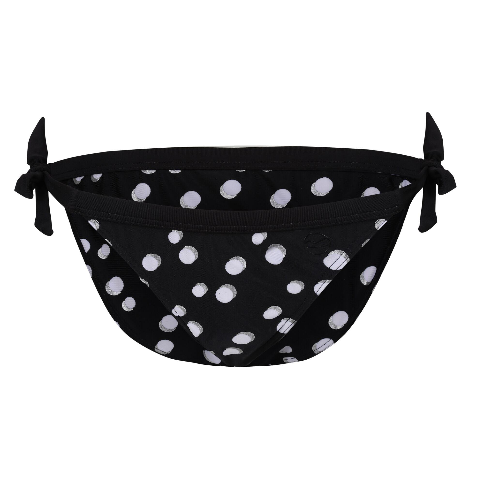 Womens/Ladies Flavia Polka Dot Bikini Bottoms (Black/White) 1/5