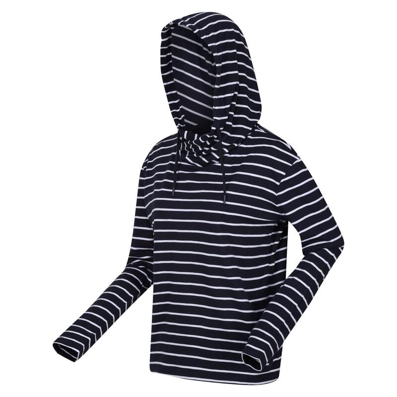 Dames Monsal Stripe Lichtgewicht Hoodie (Marine / Wit)