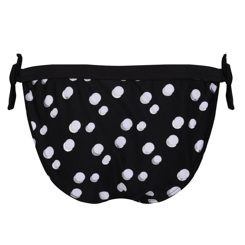 Dames Flavia Polka Dot Bikinibroekje (Zwart/Wit)