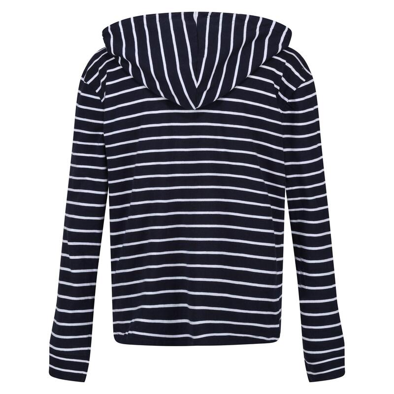 Dames Monsal Stripe Lichtgewicht Hoodie (Marine / Wit)