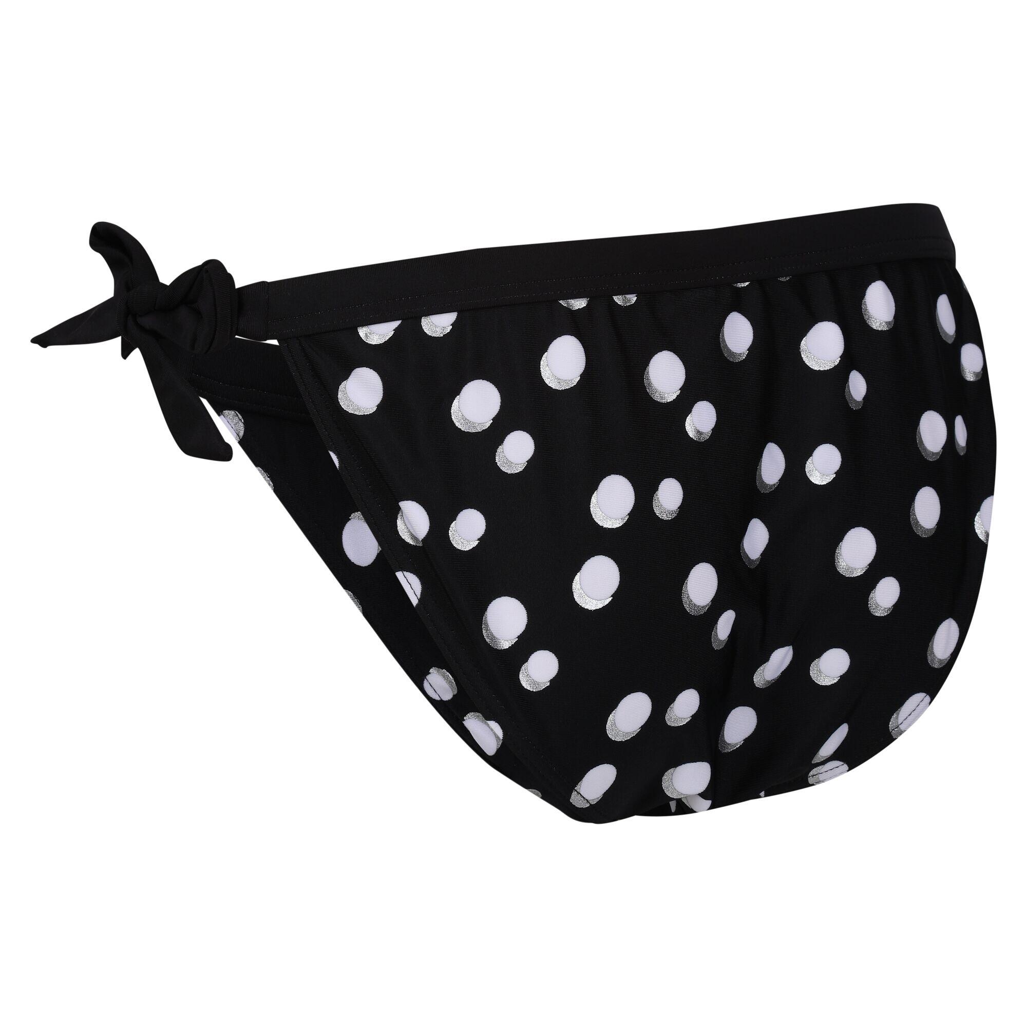 Womens/Ladies Flavia Polka Dot Bikini Bottoms (Black/White) 4/5