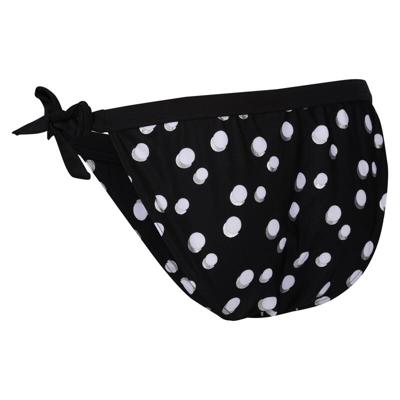 Dames Flavia Polka Dot Bikinibroekje (Zwart/Wit)