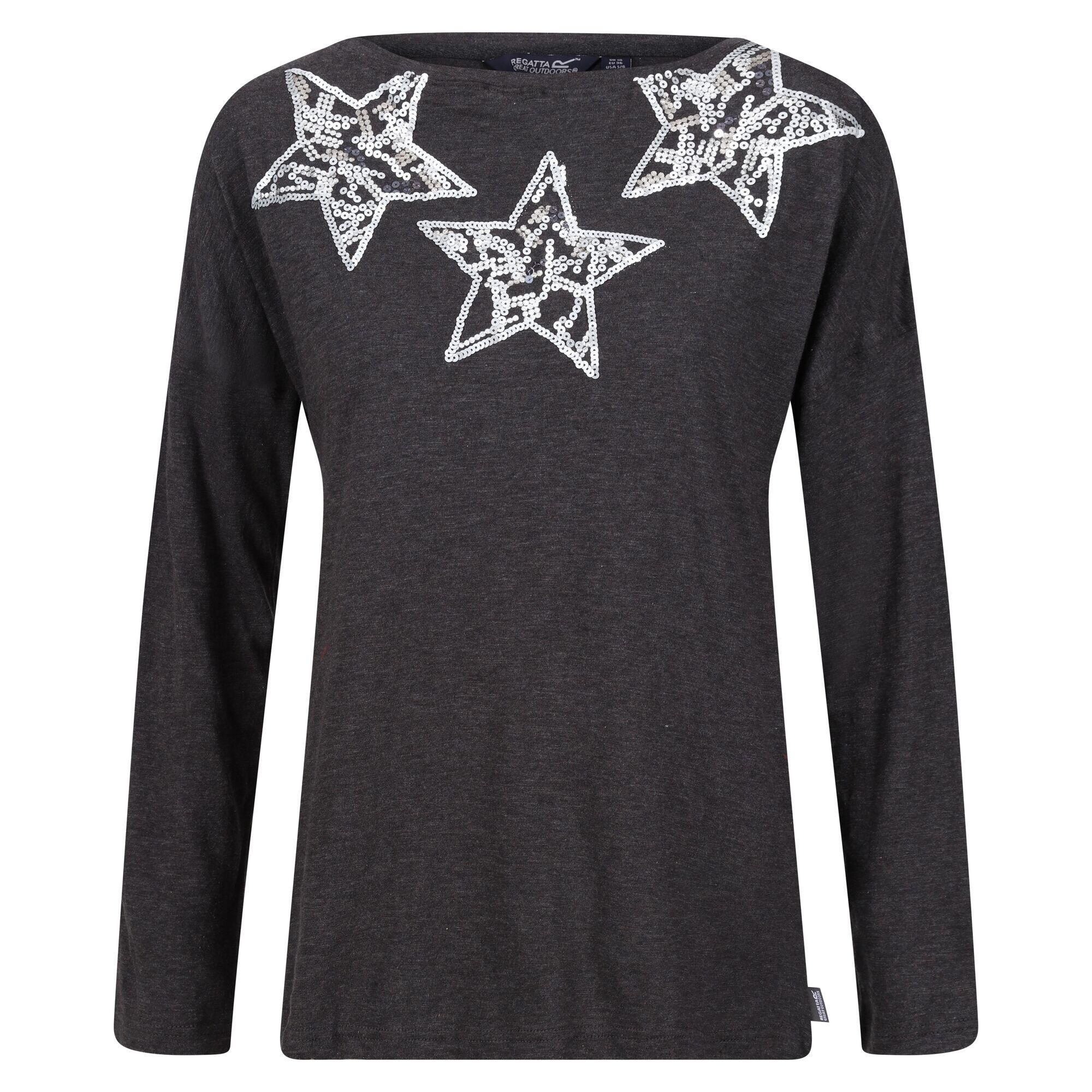 REGATTA Womens/Ladies Carlene Stars LongSleeved TShirt (Dark Grey)