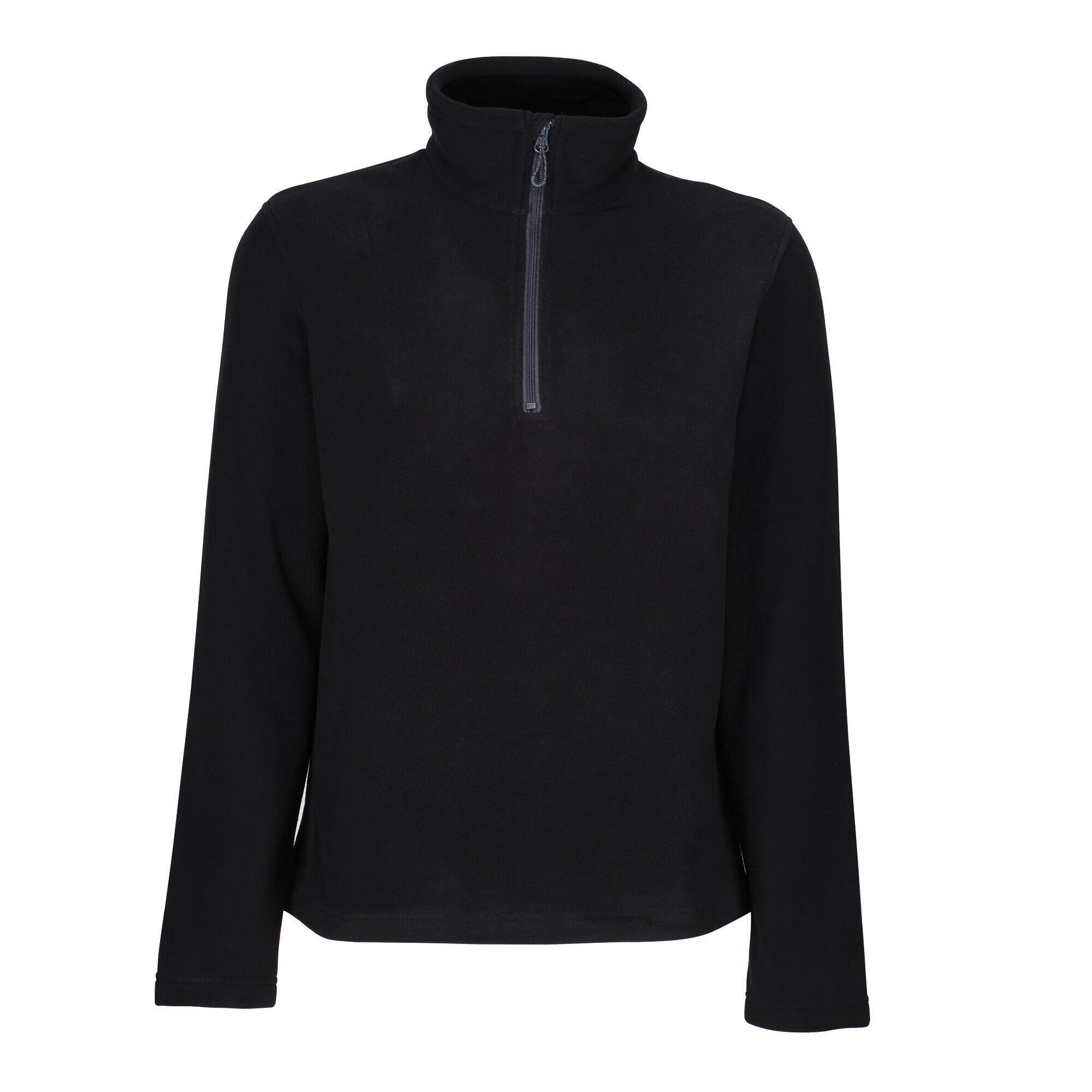 Mens Honestly Made Recycled Half Zip Fleece (Black) 1/5