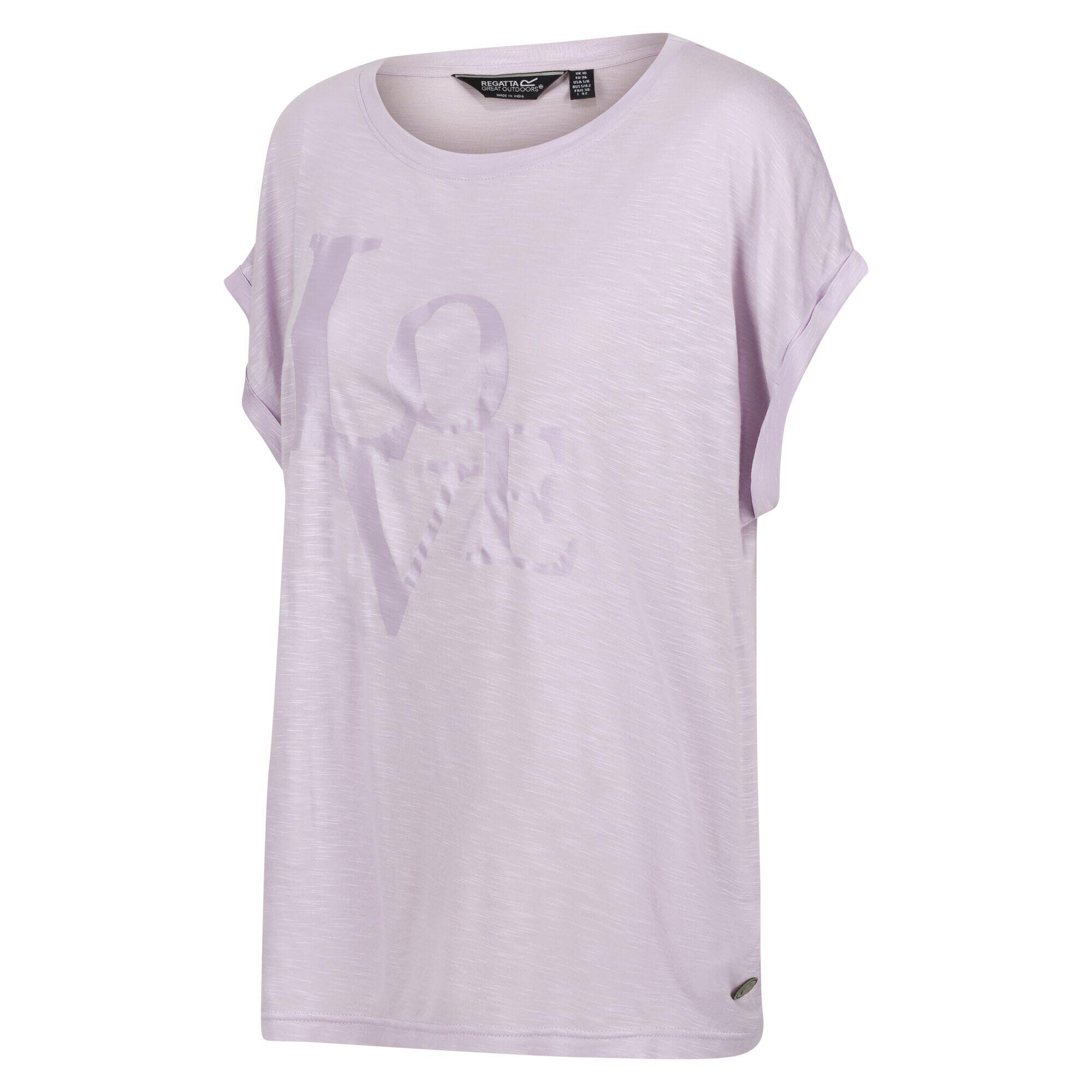 Tshirt Motif/style Love ROSELYNN Femme (Lilas Pastel) 4/5