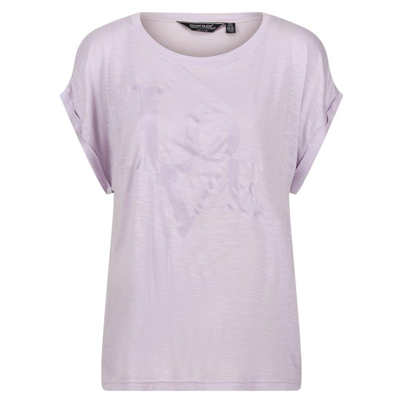 T-Shirt Amor Roselynn Mulher Lilás Pastel