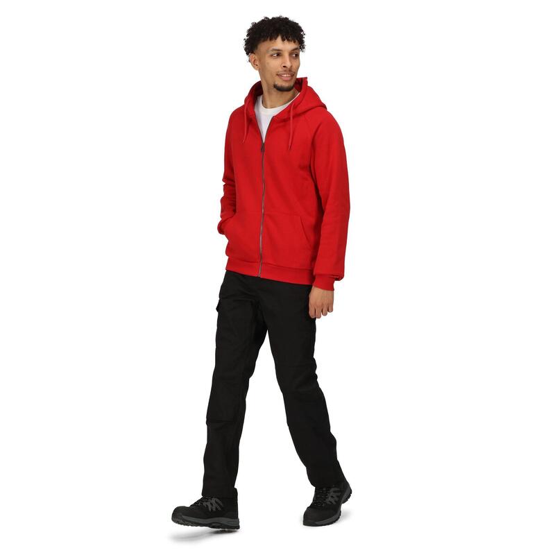 Heren Pro Full Zip Hoodie (Klassiek rood)