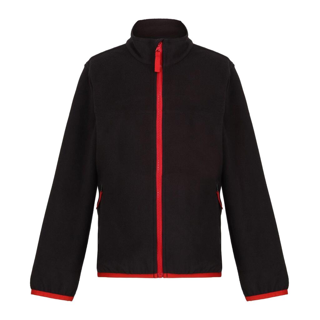 Childrens/Kids Microfleece Full Zip Fleece Jacket (Black)