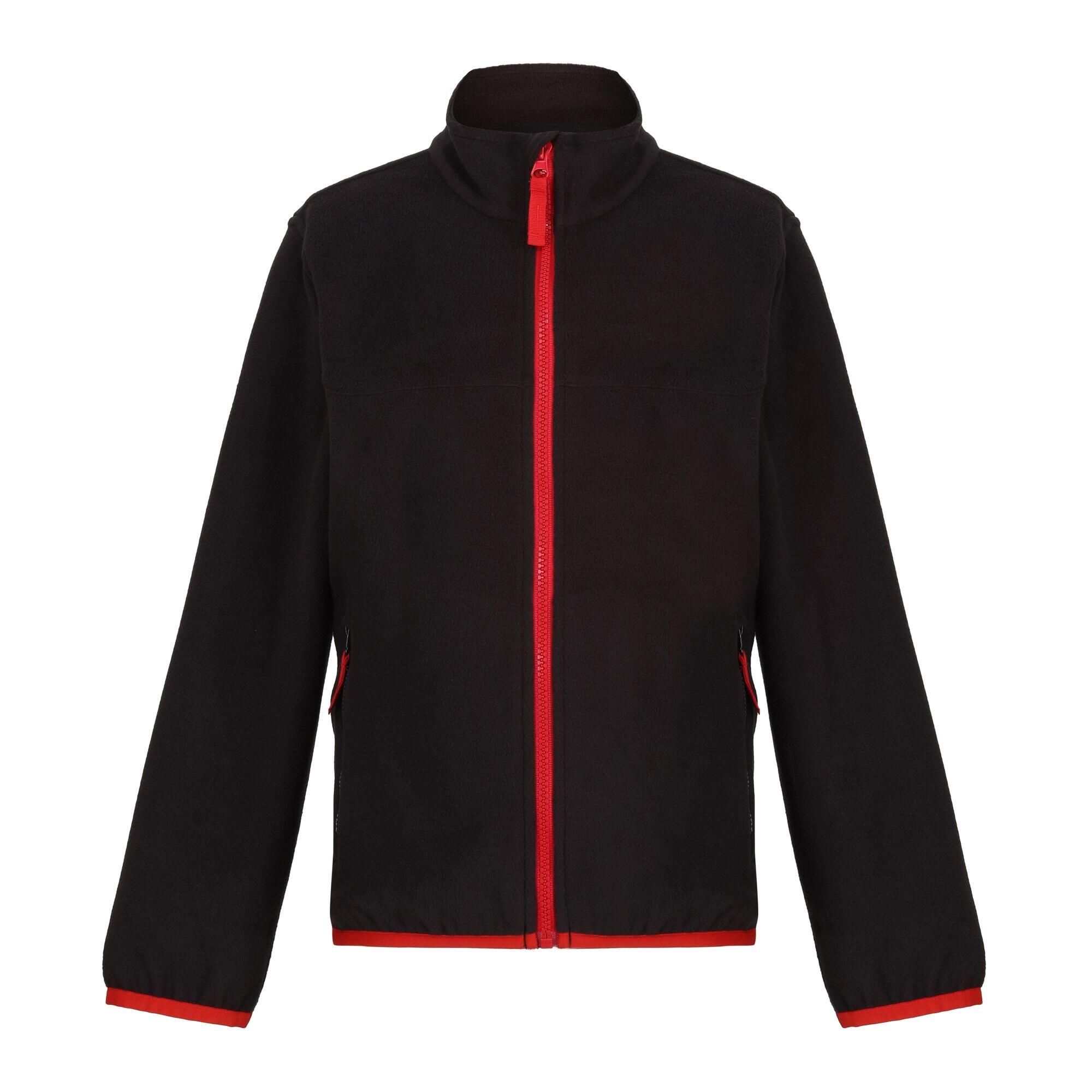 Childrens/Kids Microfleece Full Zip Fleece Jacket (Black) 1/3