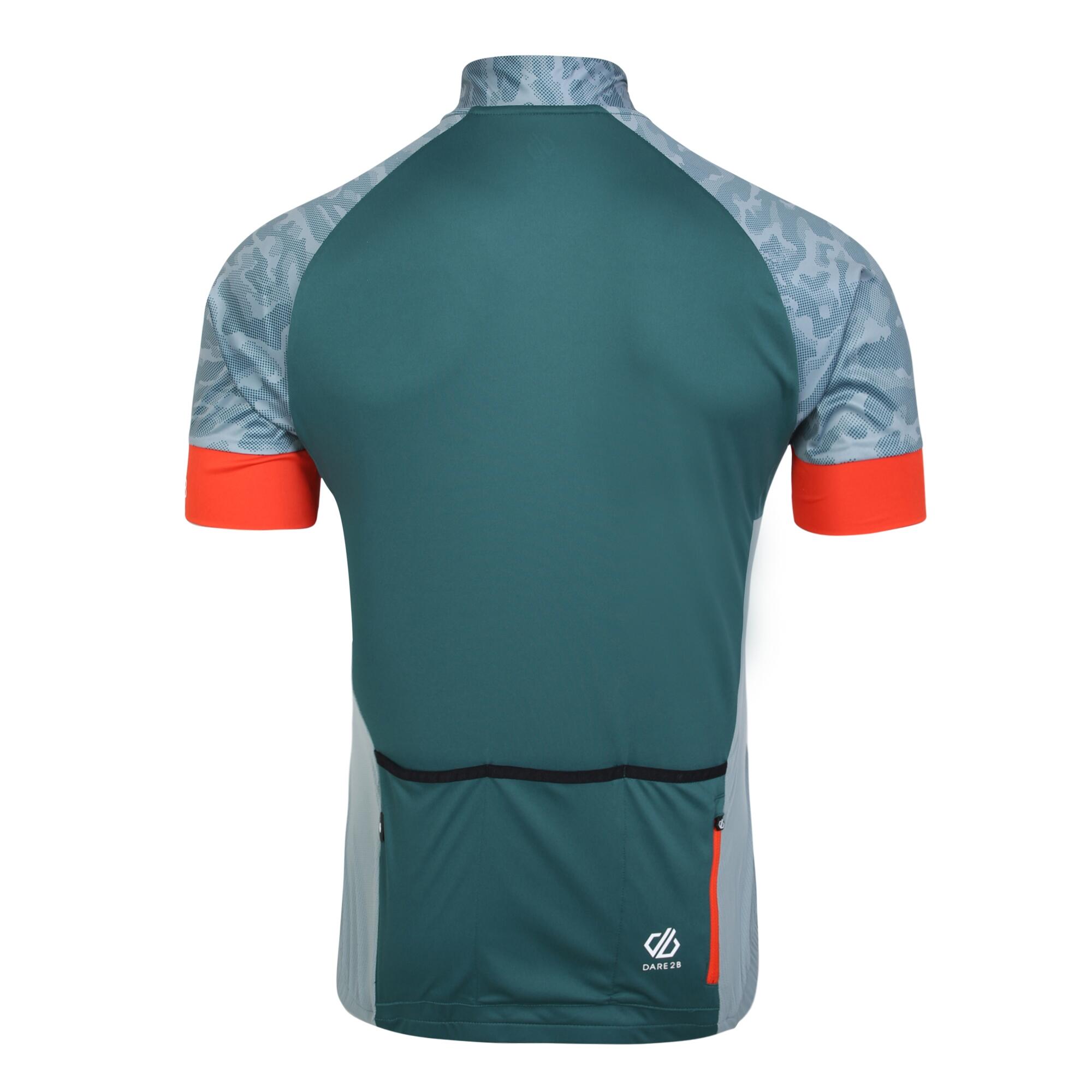 Mens Stay the Course III Camo Cycling Jersey (Mediterranean Green) 2/5