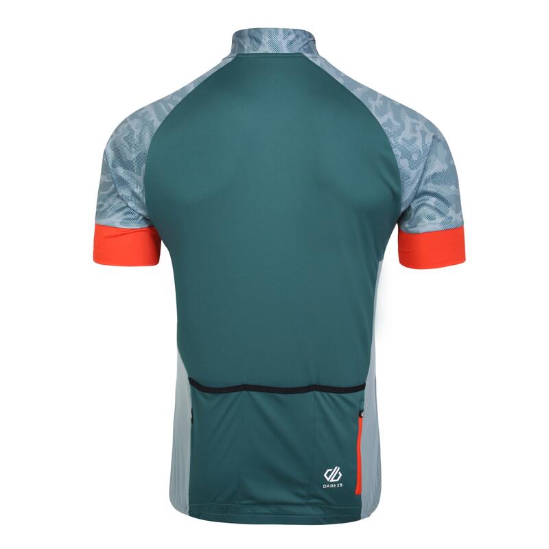 Heren Stay the Course III Camo fietstrui (Mediterraan groen)