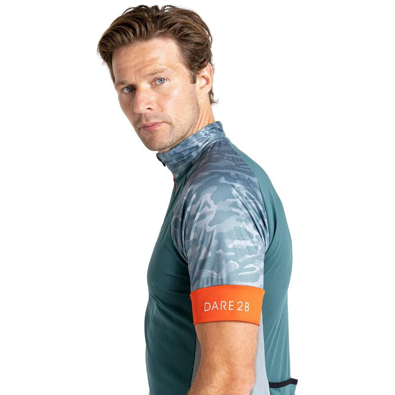 Heren Stay the Course III Camo fietstrui (Mediterraan groen)