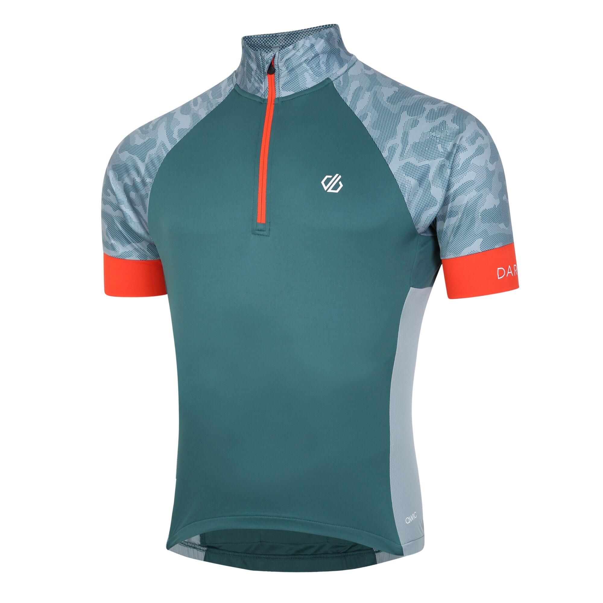 Mens Stay the Course III Camo Cycling Jersey (Mediterranean Green) 1/5