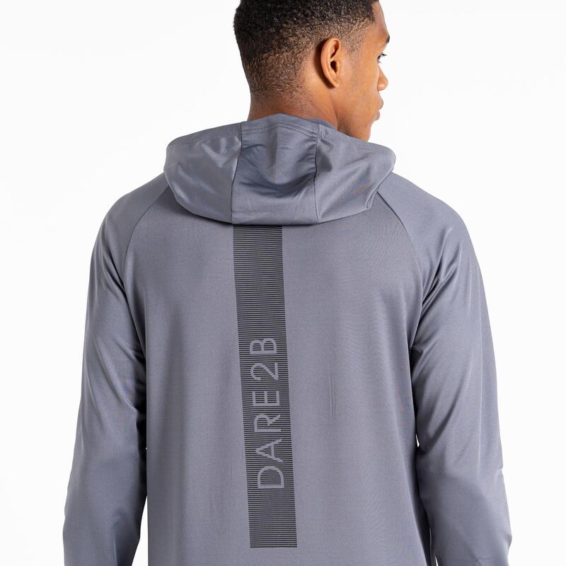 Felpa Con Cappuccio Fitness Uomo Dare 2B Sprinted Grigio Tempesta