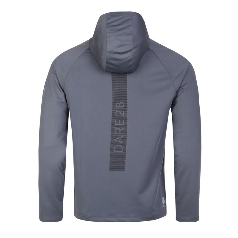 Felpa Con Cappuccio Fitness Uomo Dare 2B Sprinted Grigio Tempesta