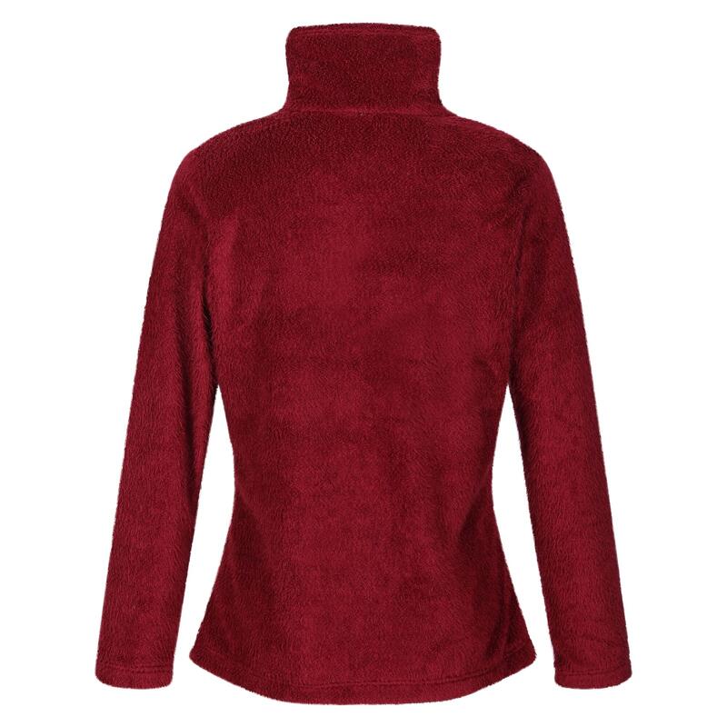 "Heloise Eyelash" Fleecejacke Durchgehender Reißverschluss für Damen Cabernet