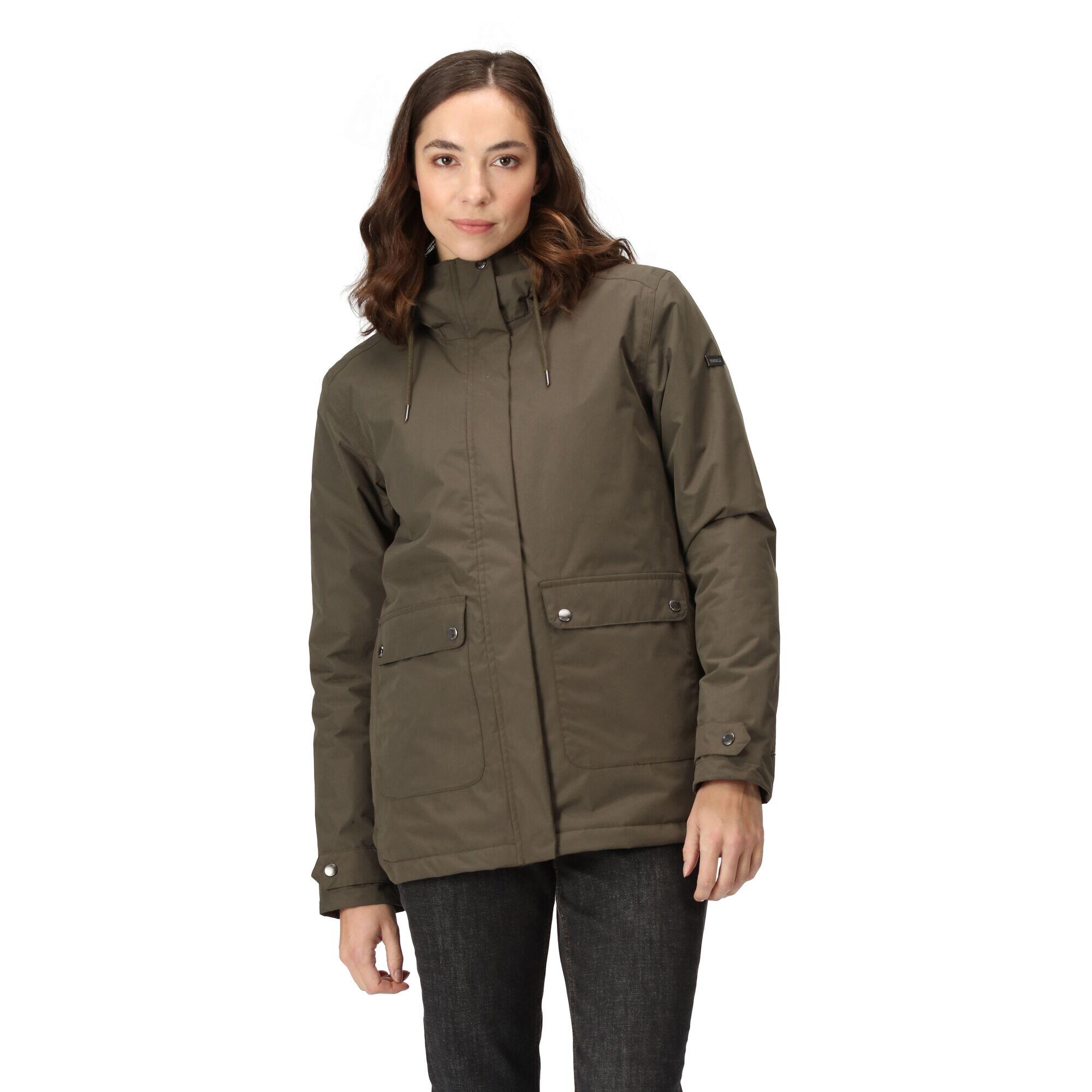 Womens/Ladies Broadia Waterproof Jacket (Dark Khaki) 3/5