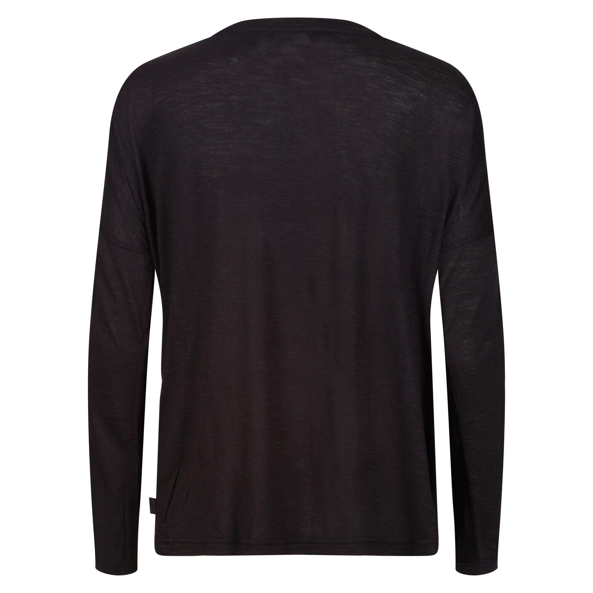 Dames Carlene Hearts Tshirt met lange mouwen (Zwart) 2/5