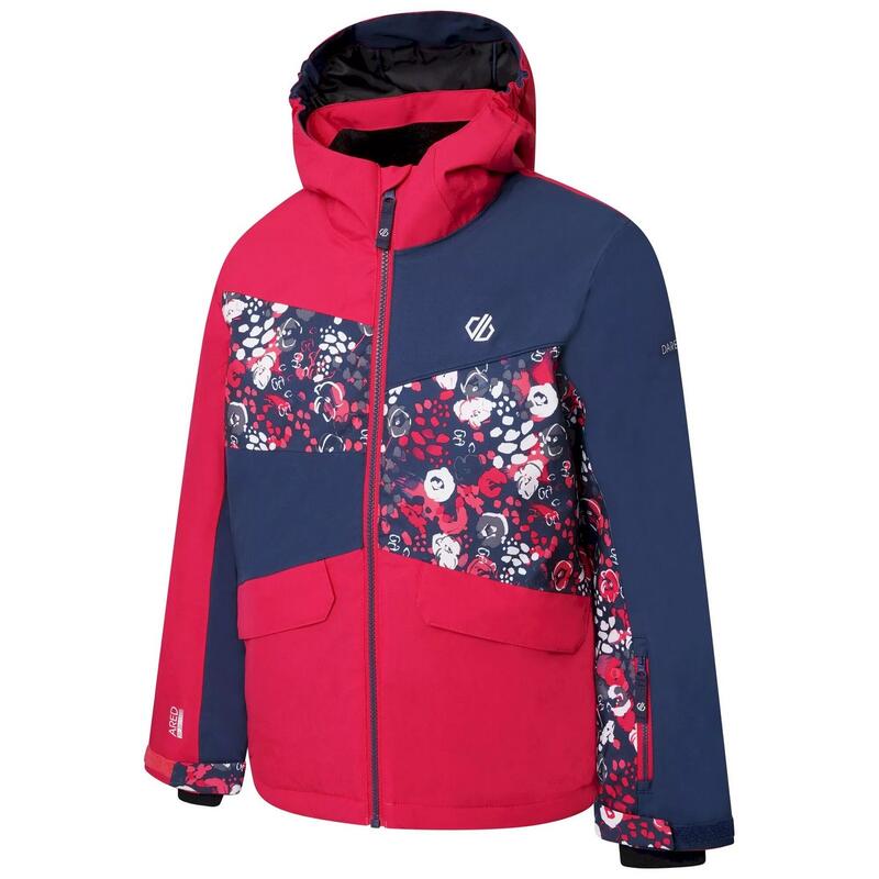 Chaqueta de Esquí Glee II Floral para Niños/Niñas Rosa Virtual, Luz de Luna