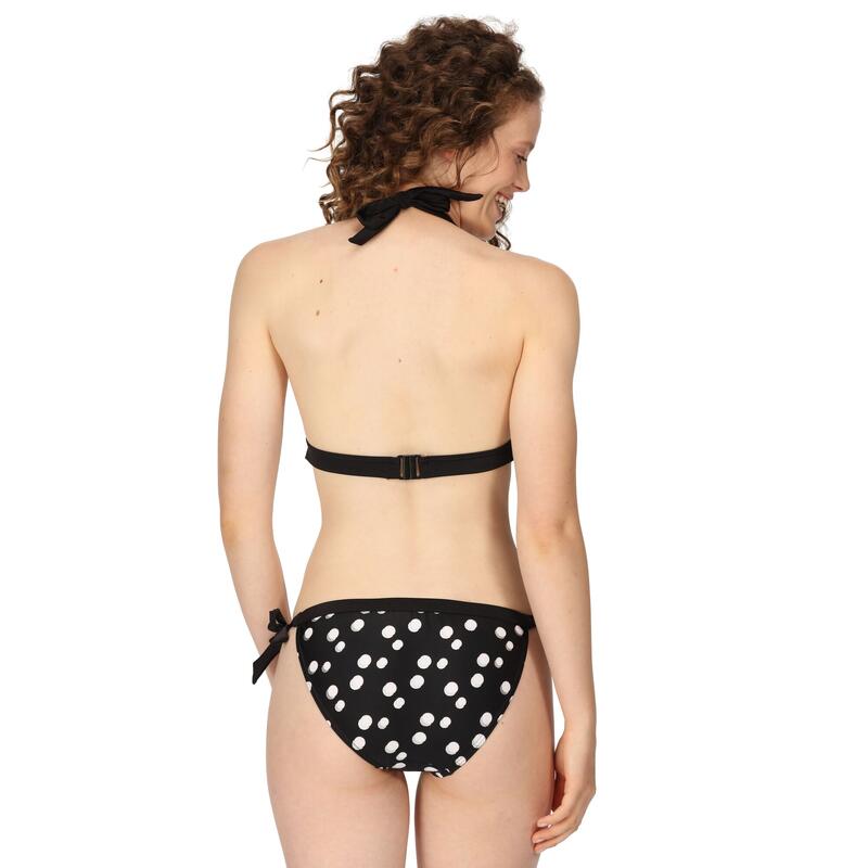 Dames Flavia Polka Dot Bikinitop (Zwart/Wit)