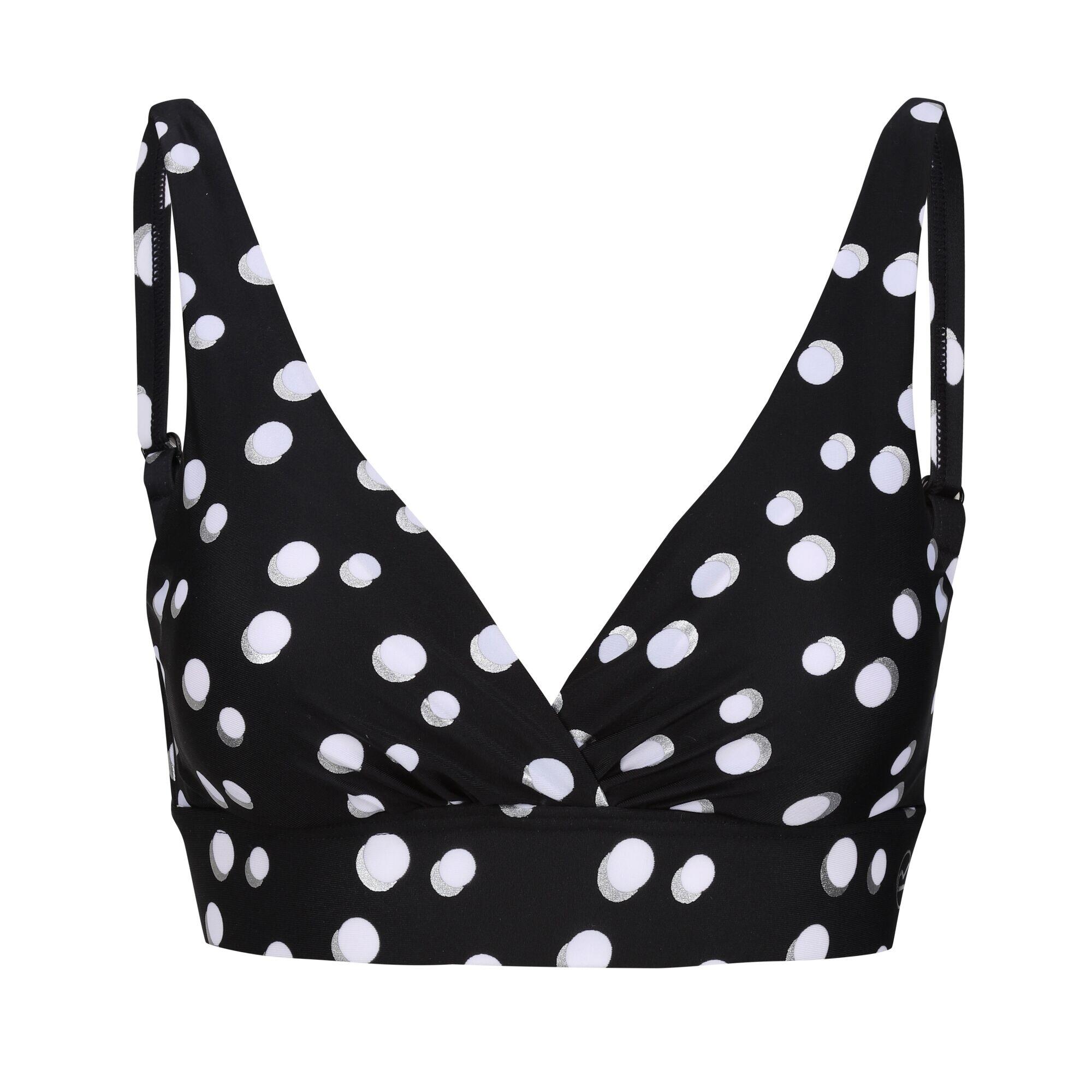Womens/Ladies Paloma Polka Dot Bikini Top (Black/White) 1/5