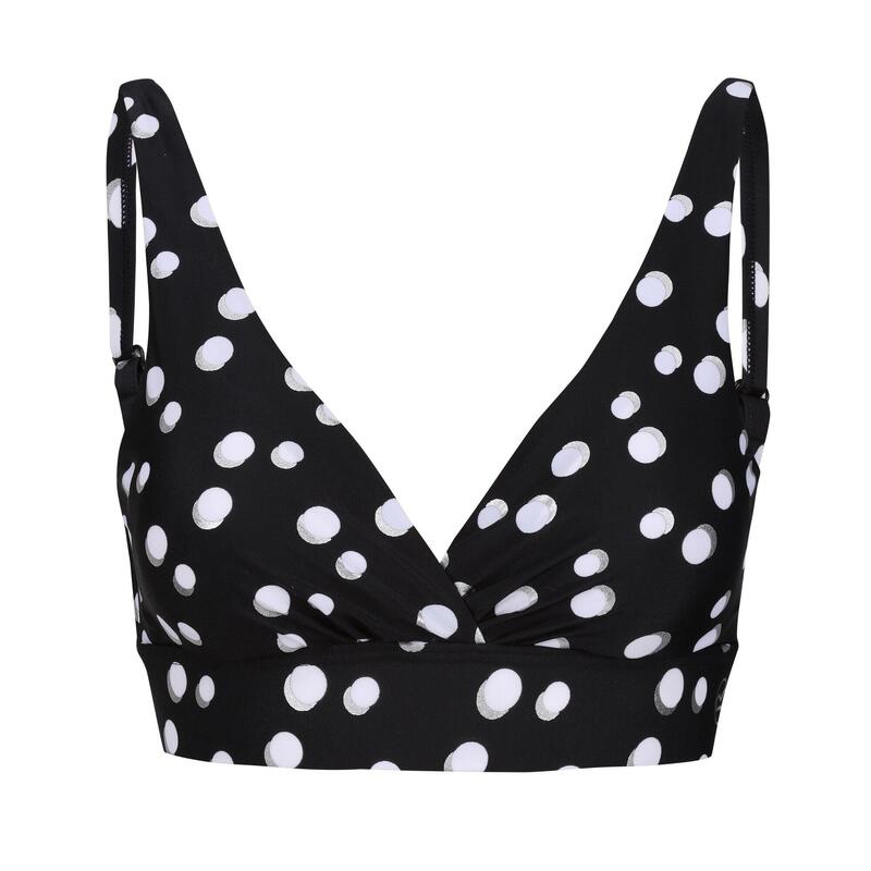 Top Bikini A Pois Donna Regatta Paloma Nero Bianco