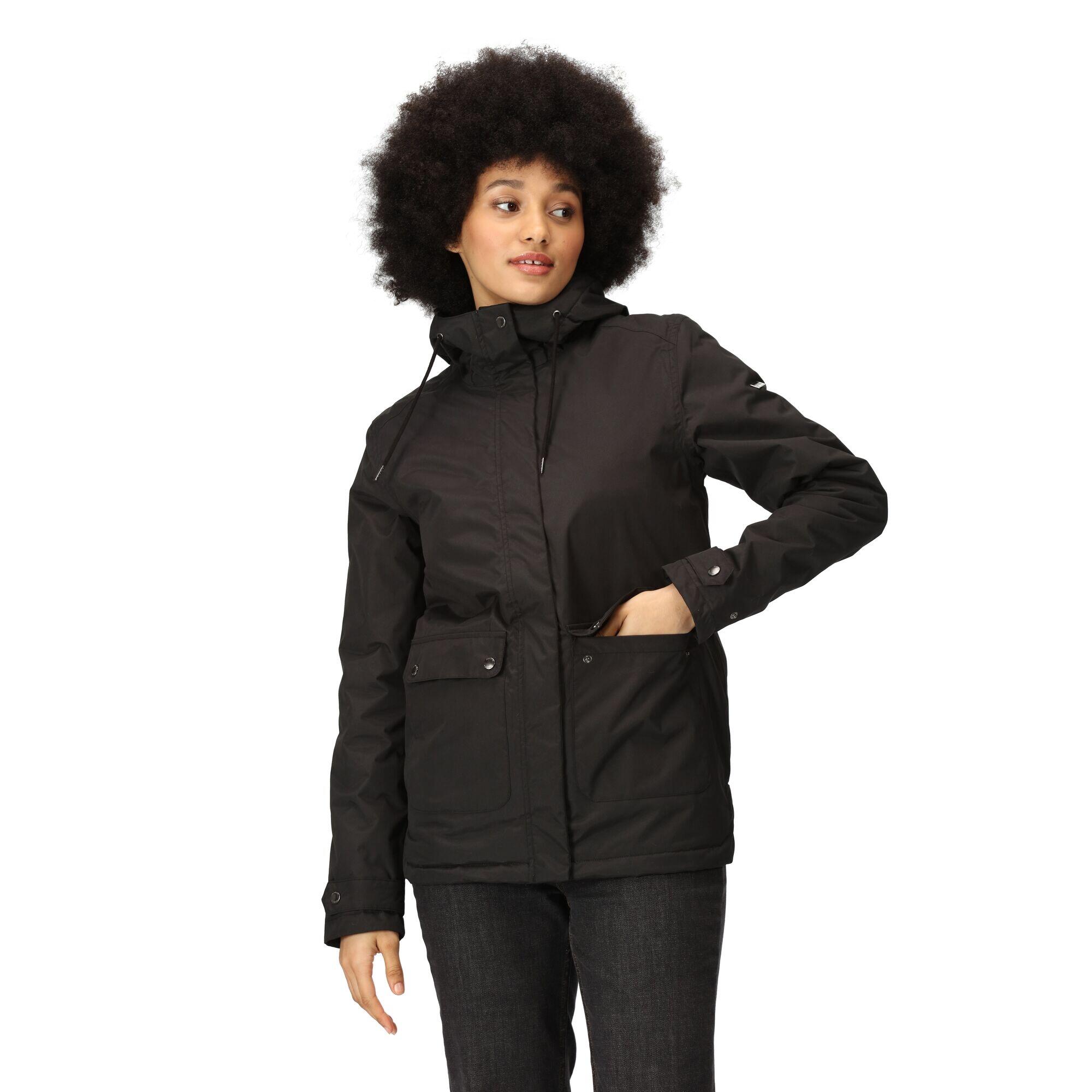 Womens/Ladies Broadia Waterproof Jacket (Black) 3/5