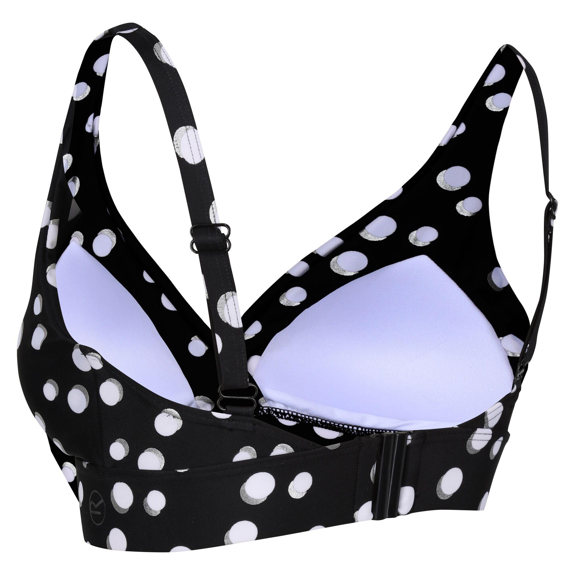Womens/Ladies Paloma Polka Dot Bikini Top (Black/White) 4/5