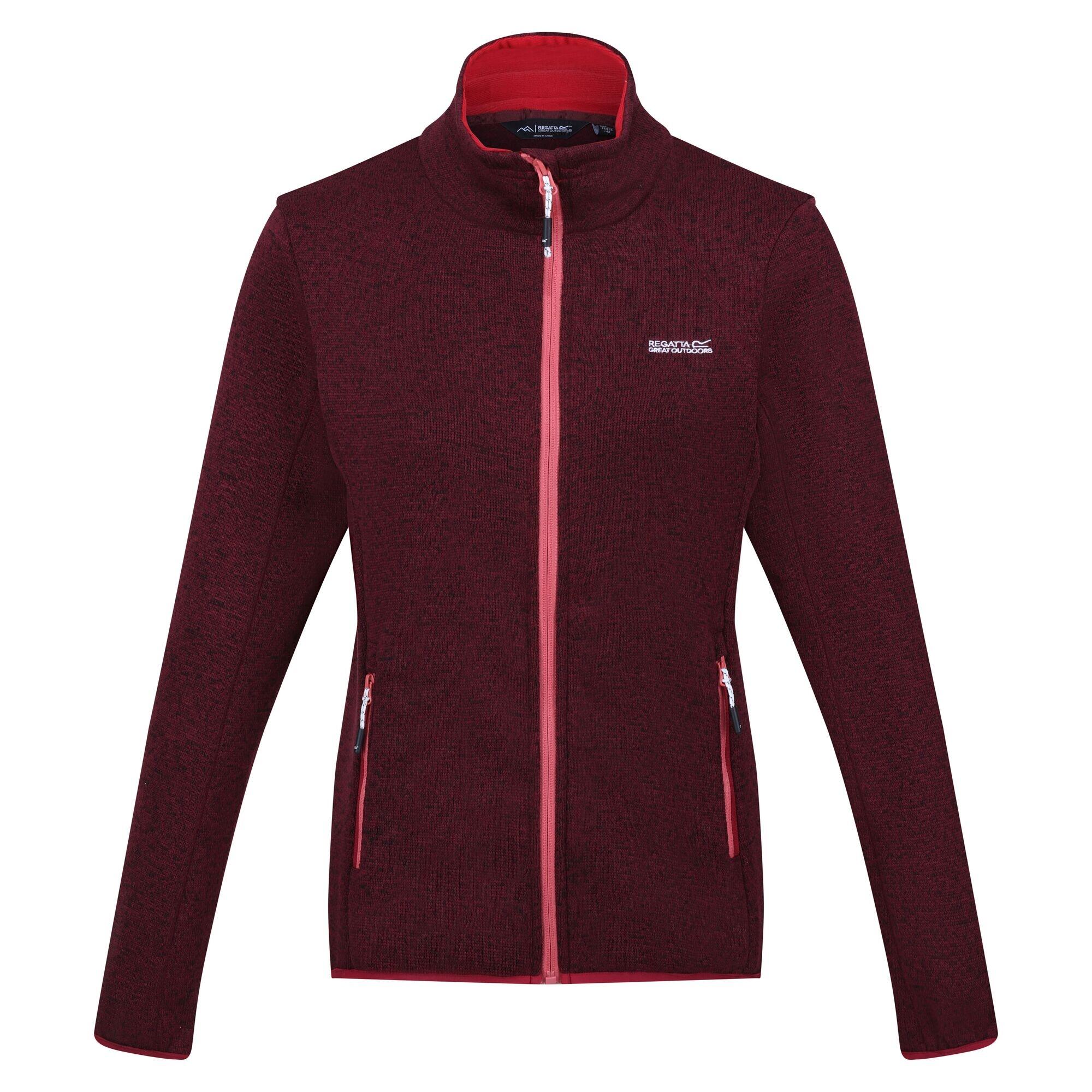 REGATTA Womens/Ladies Newhill Marl Full Zip Fleece Jacket (Burgundy)