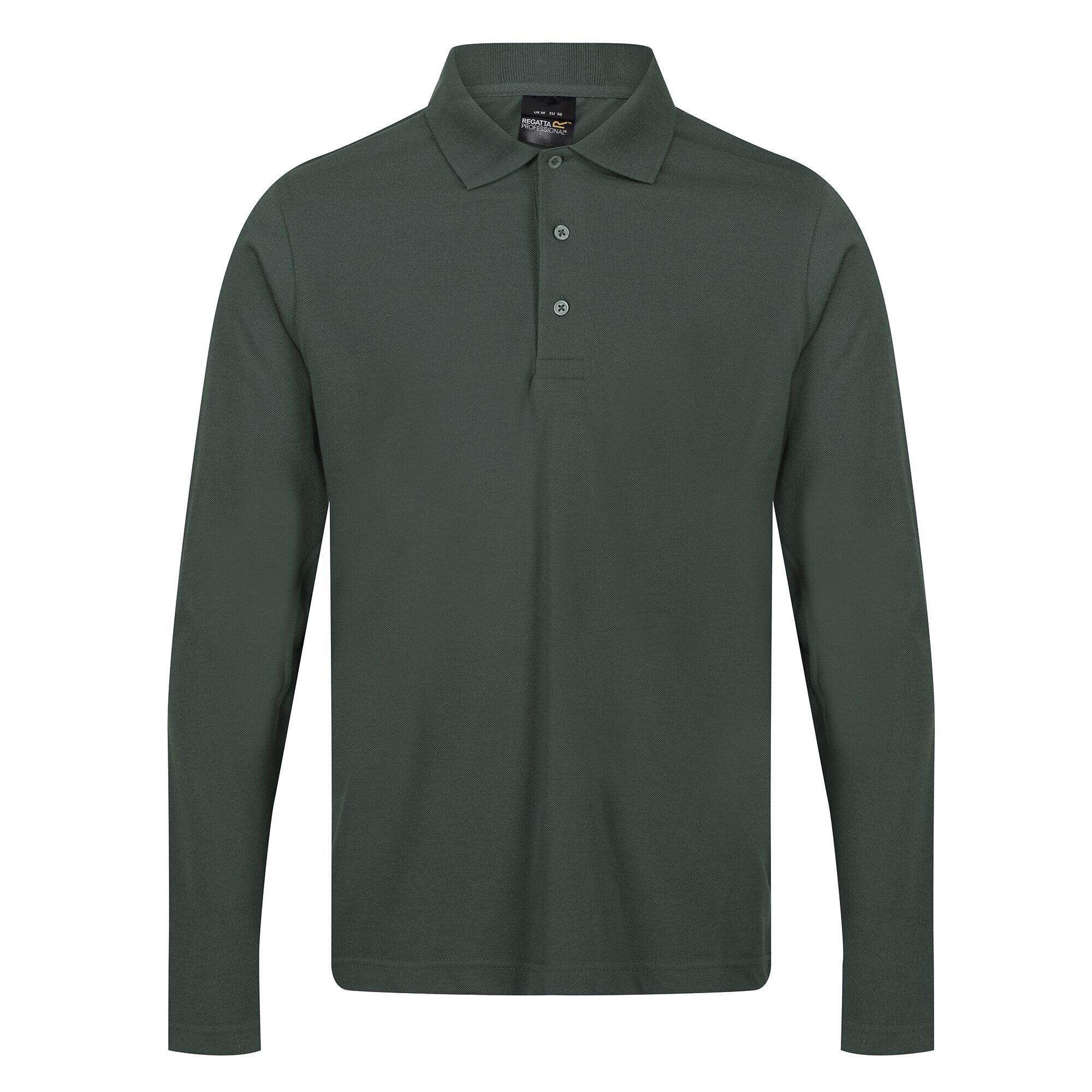 Mens Pro LongSleeved Polo Shirt (Dark Green) 1/5