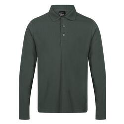 Heren Pro Poloshirt Met Lange Mouwen (Donkergroen)