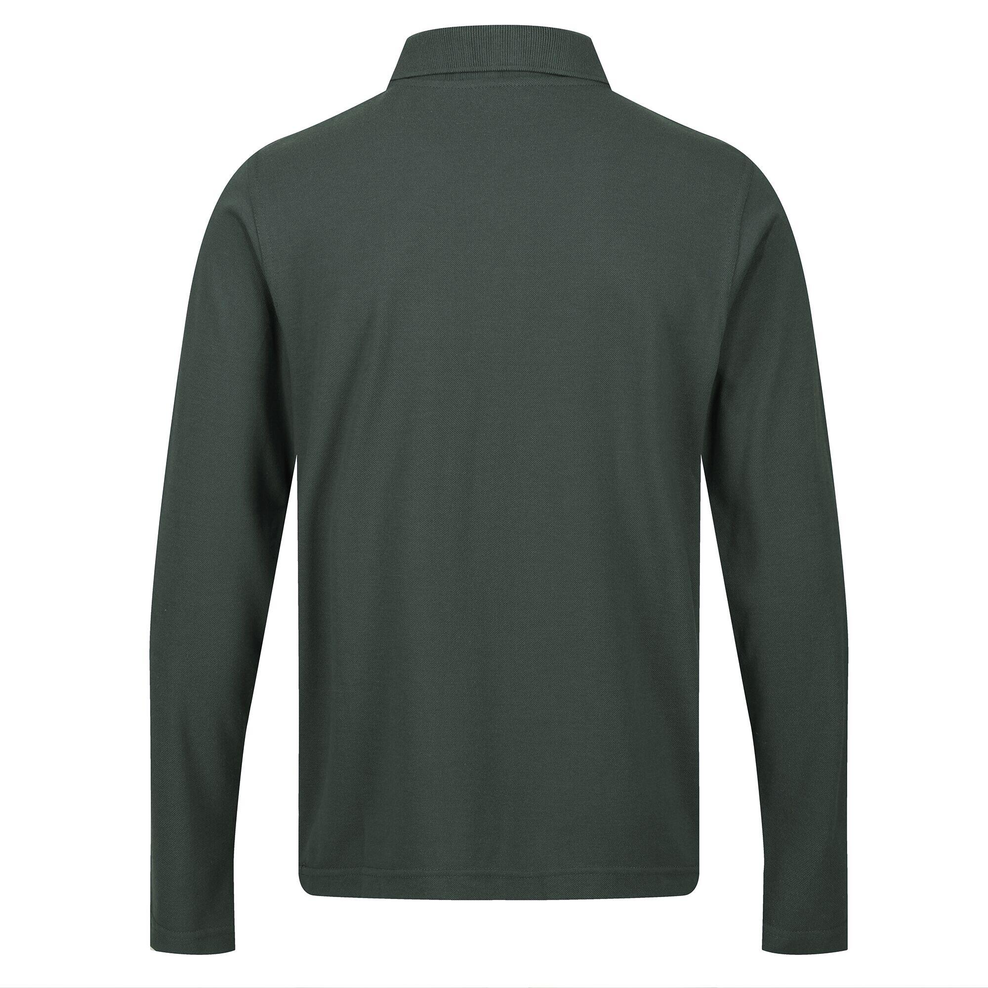 Mens Pro LongSleeved Polo Shirt (Dark Green) 2/5